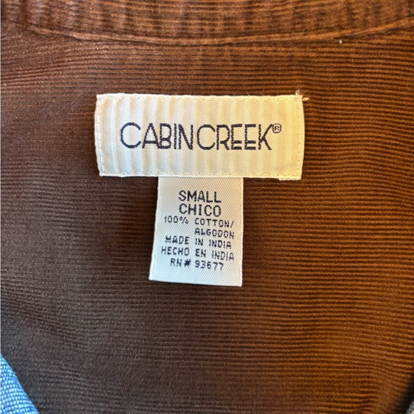 Cabin Creek Vintage Blue Denim Barn Jacket with Brown Corduroy Collar Size S - Picture 9 of 11